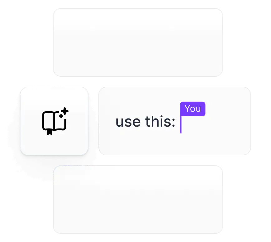 Feature promo within Surfer AI tool showing how to 'Boost E-E-A-T with Custom Knowledge and Writing Points.' A snippet of placeholder text is shown alongside an icon representing custom knowledge, suggesting the feature's use.